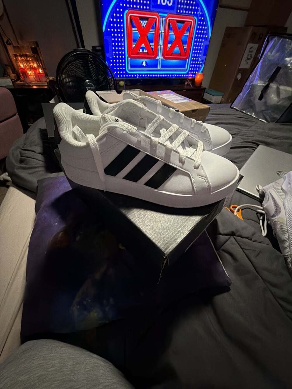 Adidas Grand Court 3.0 J White Black Sneakers